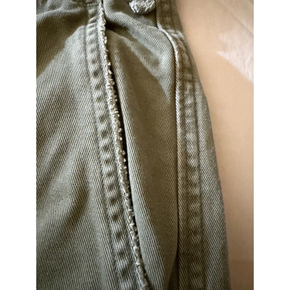 Abercrombie & Fitch Cargo Shorts Mens 33 Green Cotton Distressed